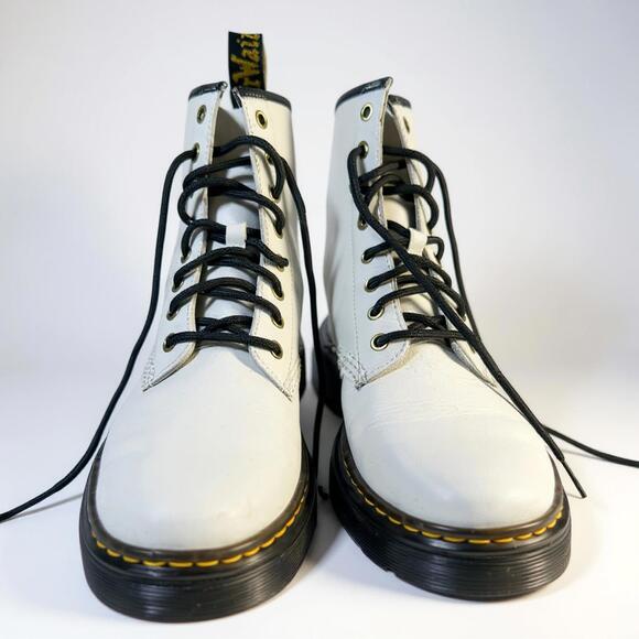 Dr. Martens Zavala White Leather Lace-Up Combat Boots – Women’s 10 - Picture 2 of 7